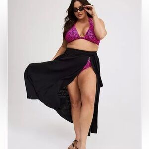 Torrid Maxi Cotton Slub Swim Cover Skirt